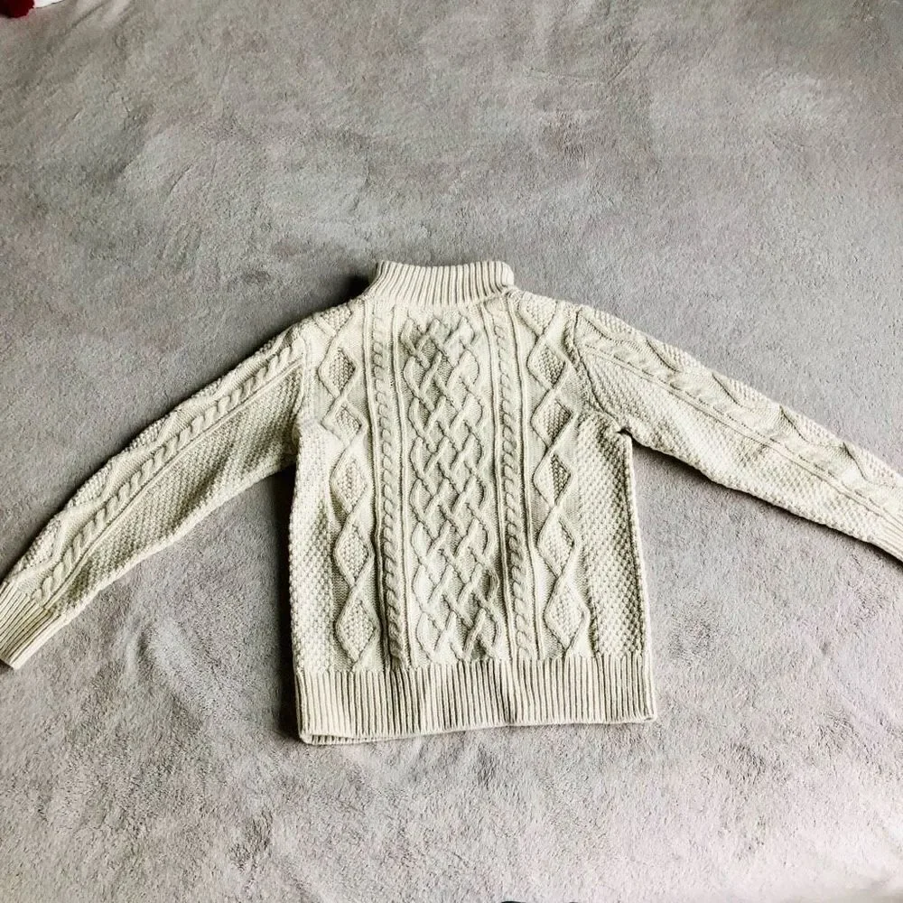 Gap Kids Cream Pullover Mock Cable Knit Sweater